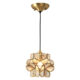 Brass glass flower pendant lamp