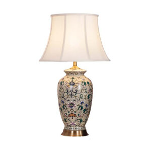 Hand painted relief ceramic table lamp