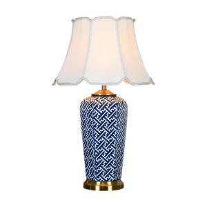 Classical blue ceramic fabric lamp