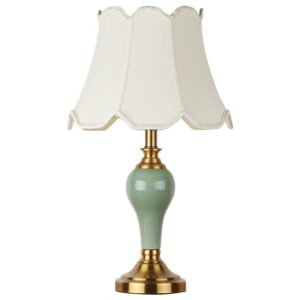 Simple blue and green ceramic table lamp