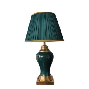 Green ceramic fabric lamp