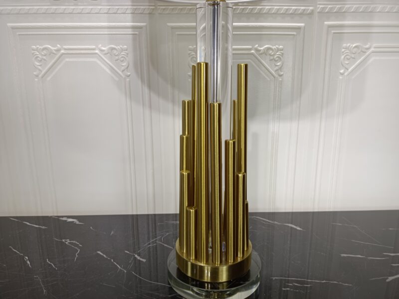 Luxury metal cylindrical crystal decorative table lamp - 图片 3