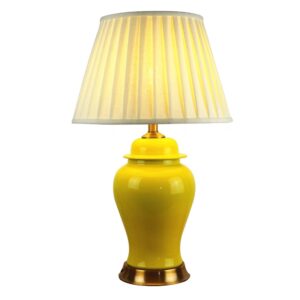 Classic Yellow Blue Design Porcelain Jar Decorative Table Lamp