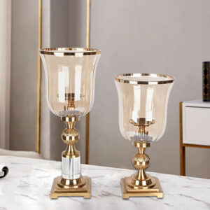 Luxurious gold and metal flower vase arrangement holder