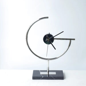Silver plating well finished table abstract furnishings table clock decor piece