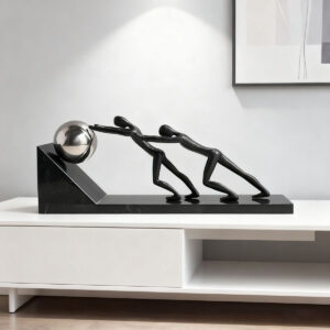 Evelyn Personalized, understated luxury ball-pushing figure sculpture, Nordic-style home furnishings, showroom, sales office, model room, minimalist soft furnishing decorations