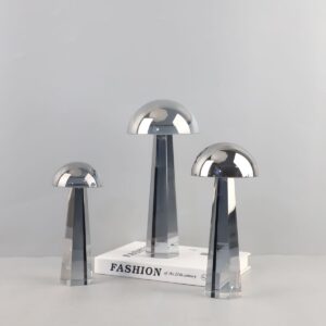Evelyn Modern minimalist abstract smoky ash crystal mushroom art decorative ornament for home decorations.