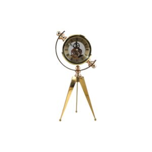 Evelyn European Metal Golden Craft Clock Desk Clock Sitting Study Room Tripod Camera Household Table Clock