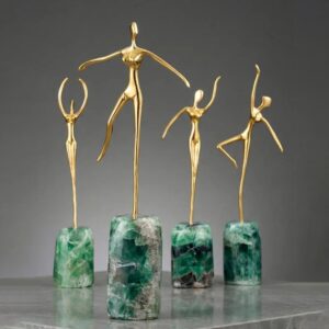 Evelyn Living Room Interior Modern Nordic Desktop Gold Dancing Girl Sculpture Accessories Luxury Show Pieces for Home Decoration