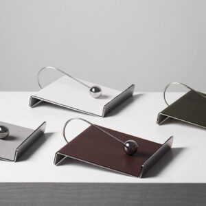 Evelyn Modern Luxury Art Stainless Steel Leather Tissue Box Article Home Storage Tray Living Room Hotel Party Supplies Decorations