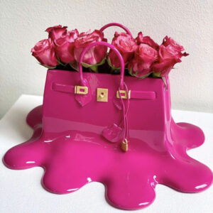 Evelyn Factory Customized High Quality Electroplated Resin Melted Bag Statue Resin Bag Vase Ornaments for Home Decoration