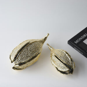 Evelyn Exquisite Gold Bean Pod Aluminum Alloy Home Decor Office Bedroom Showpiece Accessories